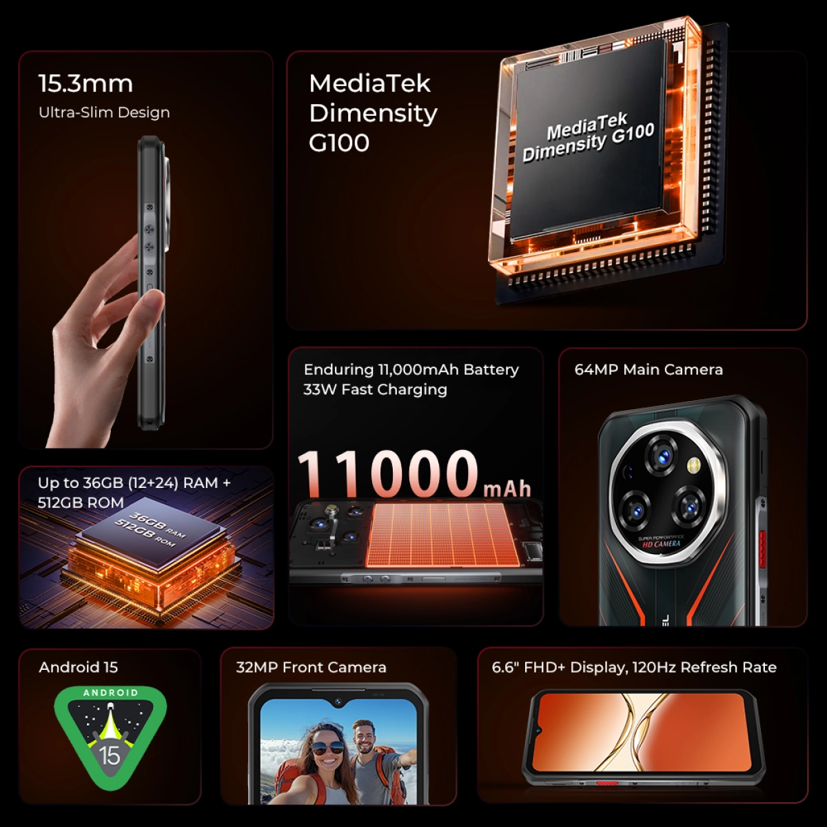 Oukitel WP55 S 6.6" 512GB/12GB 11000mAh Orange 2