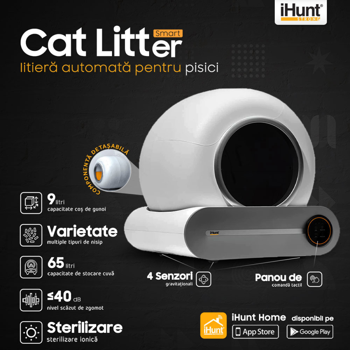 Автоматична котешка тоалетна iHunt Smart Cat Litter V1, Wi-Fi, смарт приложение 2