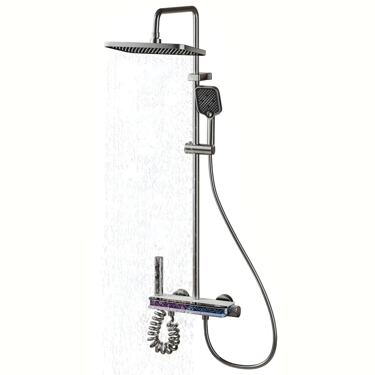 Set de dus smart, iHunt MZ130GR, Display LED, afisaj digital, 4 moduri de curgere, ajustabil 2