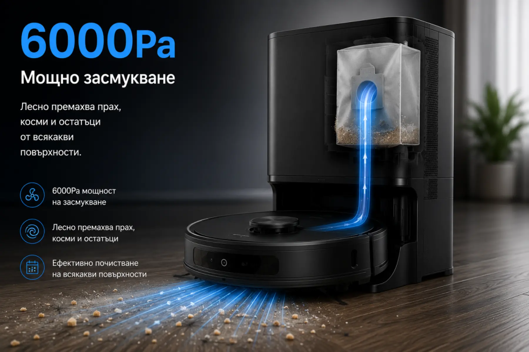 Teendow D65S Max Робот прахосмукачка с LiDAR навигация и автоматично самоизпразване 5